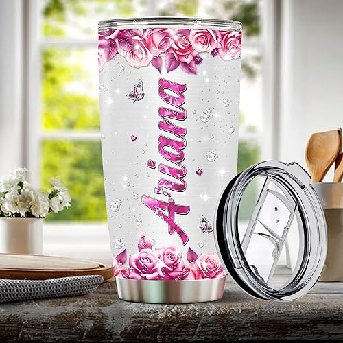 Miniatura 5 de Regalos personalizados para técnicos de uñas para mujeres, taza de café, taza de café de 20 onzas, botella de agua de viaje aislada de acero