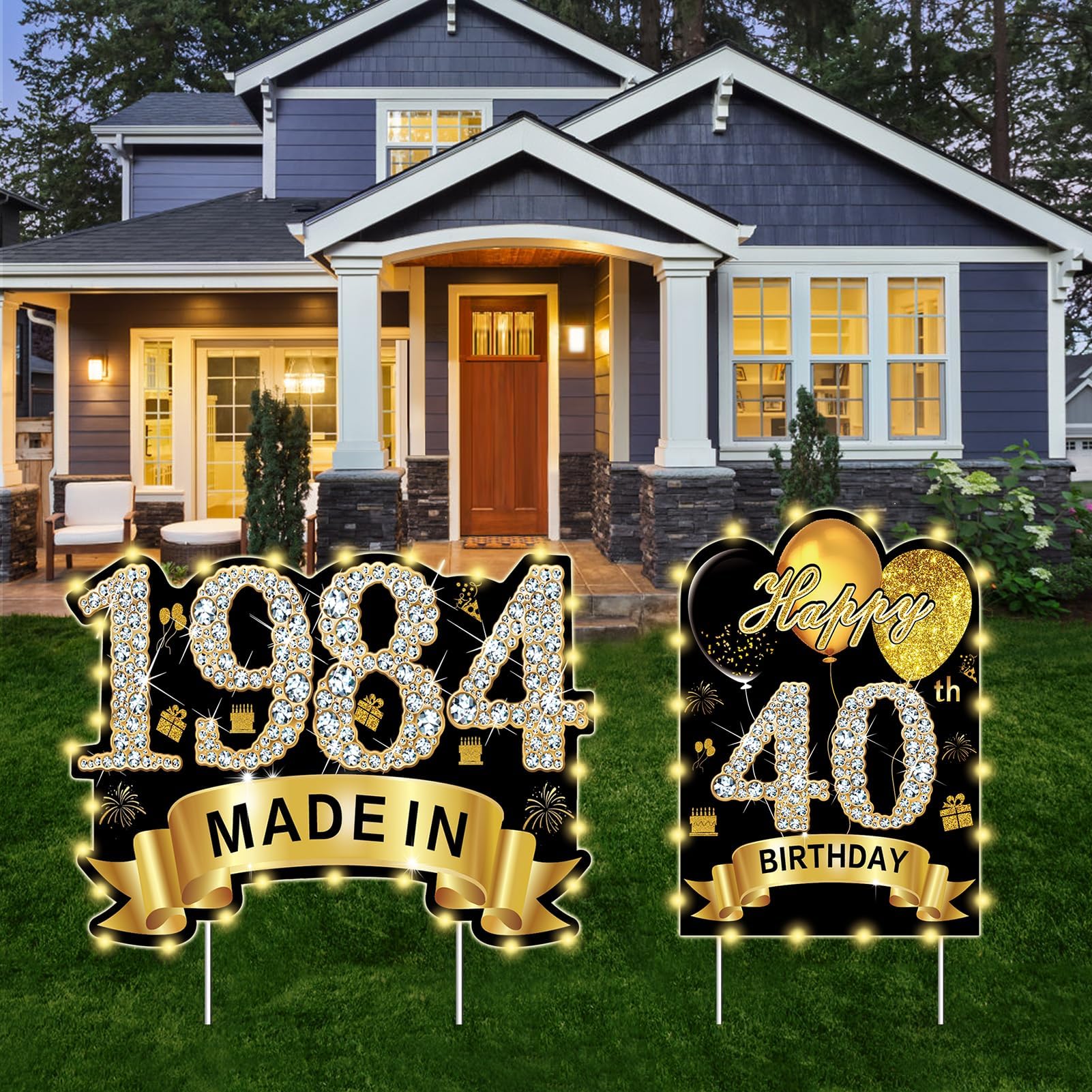 Rose Gold 40th Birthday Decorations Rose Gold 40th Birthday Yard Signs with Stakes