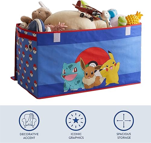 Miniatura 109 de Idea Nuova Cocomelon - Baúl plegable de almacenamiento de juguetes para niños, duradero con tapa Cocomelon,Batman Caballero Oscuro,Azul -