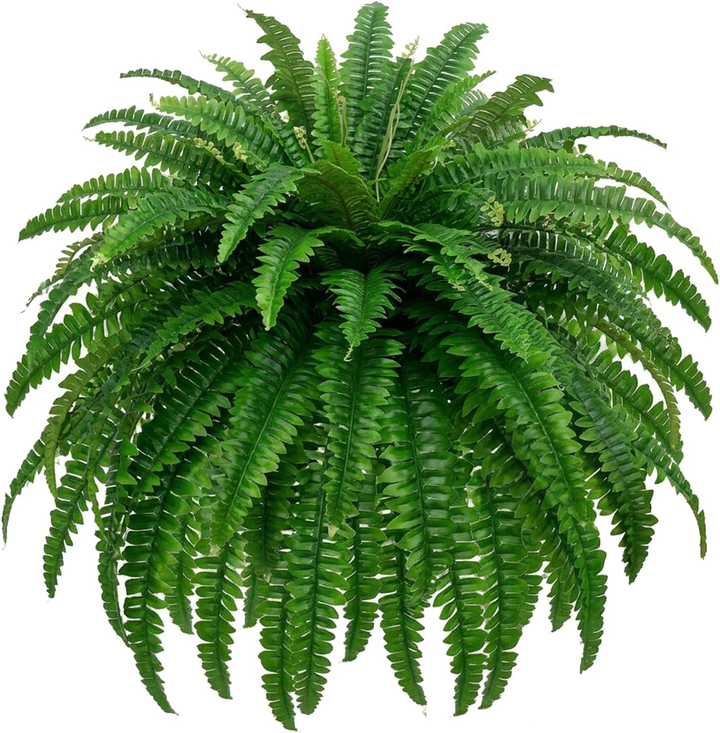 GYERB 48 Large Artificial Boston Fern Plants for Outdoor Indoor, Fake Ferns for Front Porch Hanging, Faux Greenery Bushes for Home Garden Office Decor, Silk Fern with Realistic Fronds, 88 Branches