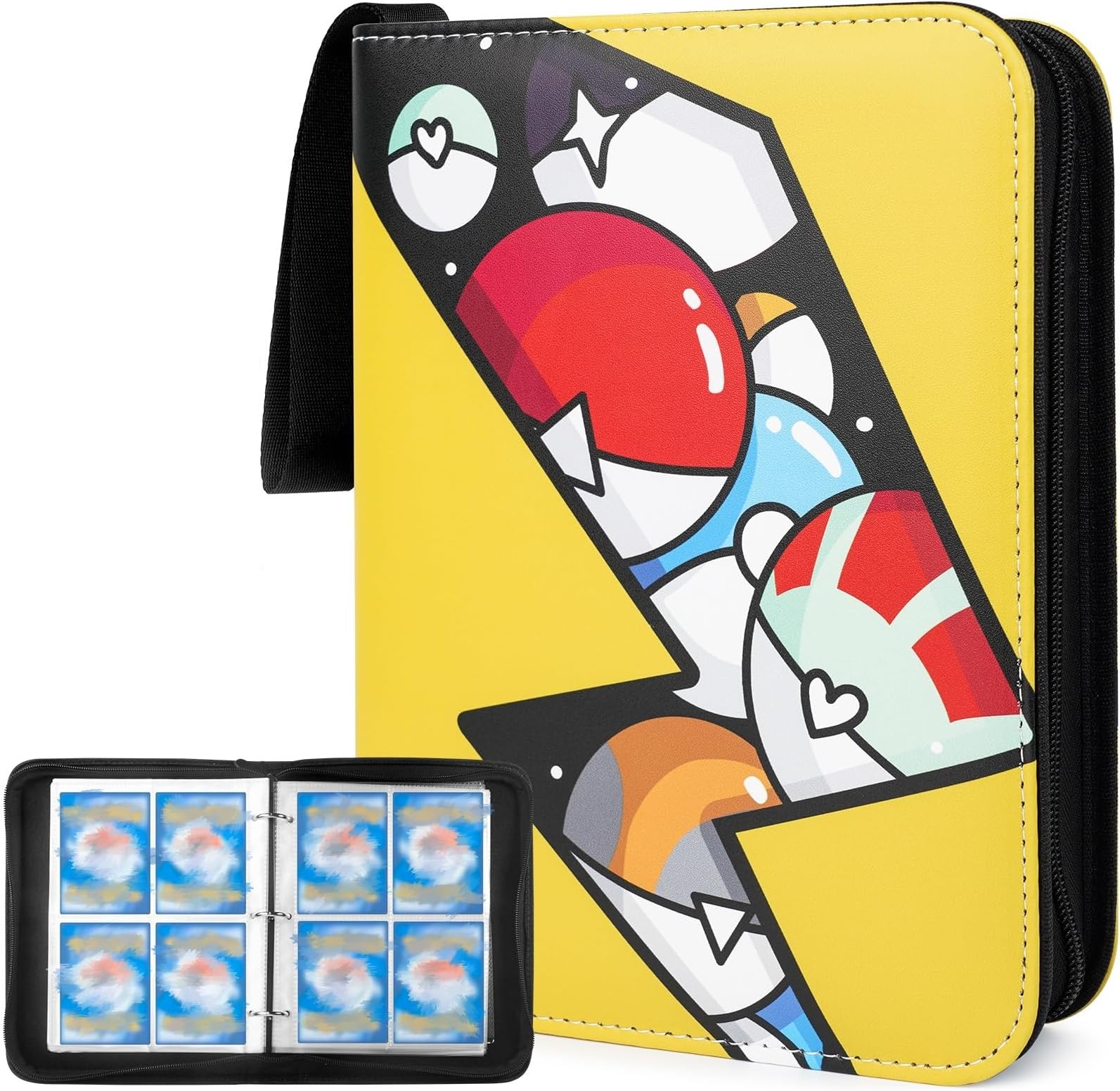 Pokemon Sammelalbum 900 Karten - PU Leder Wasserdicht Mit Reißverschluss