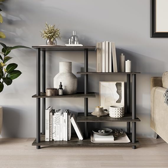 Luxury 5-Tier Multipurpose Shelf with Open Storage Shelves, Modern Space-Saving Design, Dark Grey
