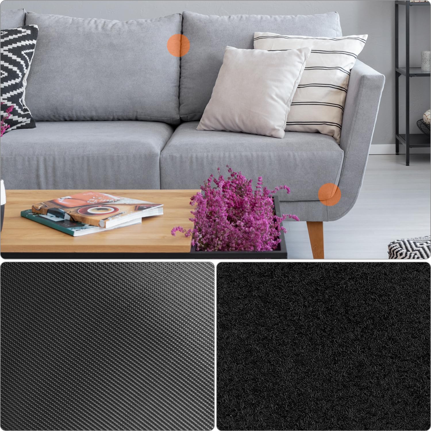 QWORK® 11cm x 6M Cinta gancho y bucle fuerte con adhesiva, Solución antideslizante para cojines, colchones y alfombras de sofá