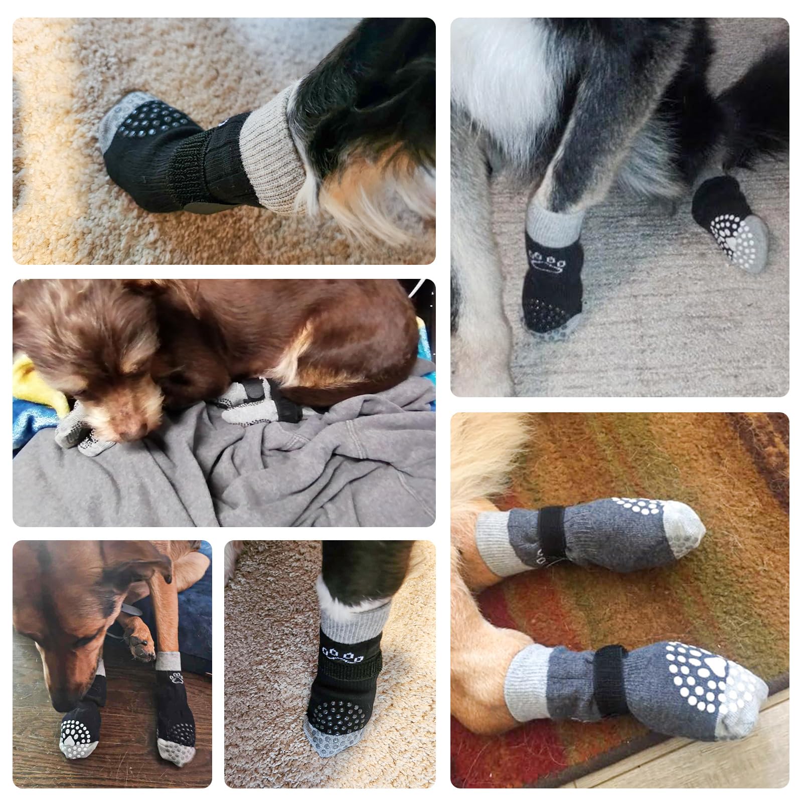 SCENEREAL Calzini per cani per evitare di leccare le zampe, Black Pearl Paw S