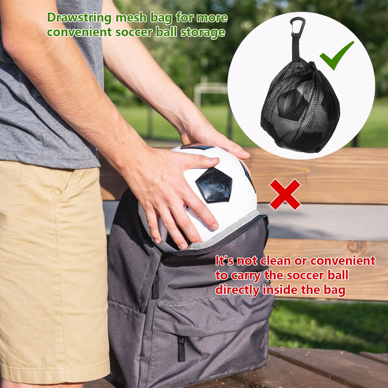ZMDMAH Ballsack Mit Kordelzug Und Clip – Mesh-Tasche Für Basketball, Fußball, Volleyball – Tragbar, Atmungsaktiv, Auch Für Kinder