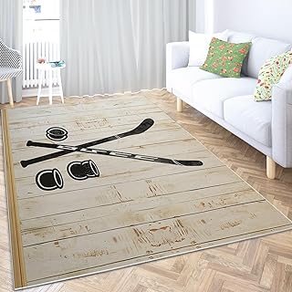 カーペット アイスホッケー 60 x 110cm 絨毯風 おしゃれ 洗える ラグ 長方形 すべり止め 防音 室内用 ラグマット オールシーズン適用 抗菌防臭 モダン ラグ エレガント やわらか
