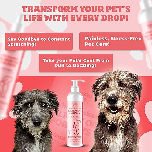 Miniatura 4 de Pets - Paquete de 2 mezclas de aceite de salmón salvaje de Alaska para perros y gatos  Omega-3 Boost & Shed Defense  Mejora el pelaje y la piel,