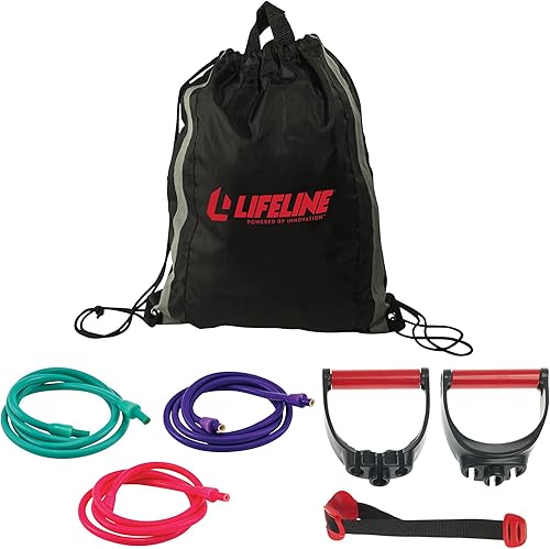 Lifeline Kit de entrenamiento de resistencia variable con bandas de nivel de resistencia ajustables para más opciones de entrenamiento Incluye asas