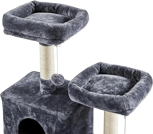 Miniatura 4 de Topeakmart Torre grande para gatos de 71.5 pulgadas para gatos de interior, muebles para gatos de varios niveles con condominios, perchas, canasta,