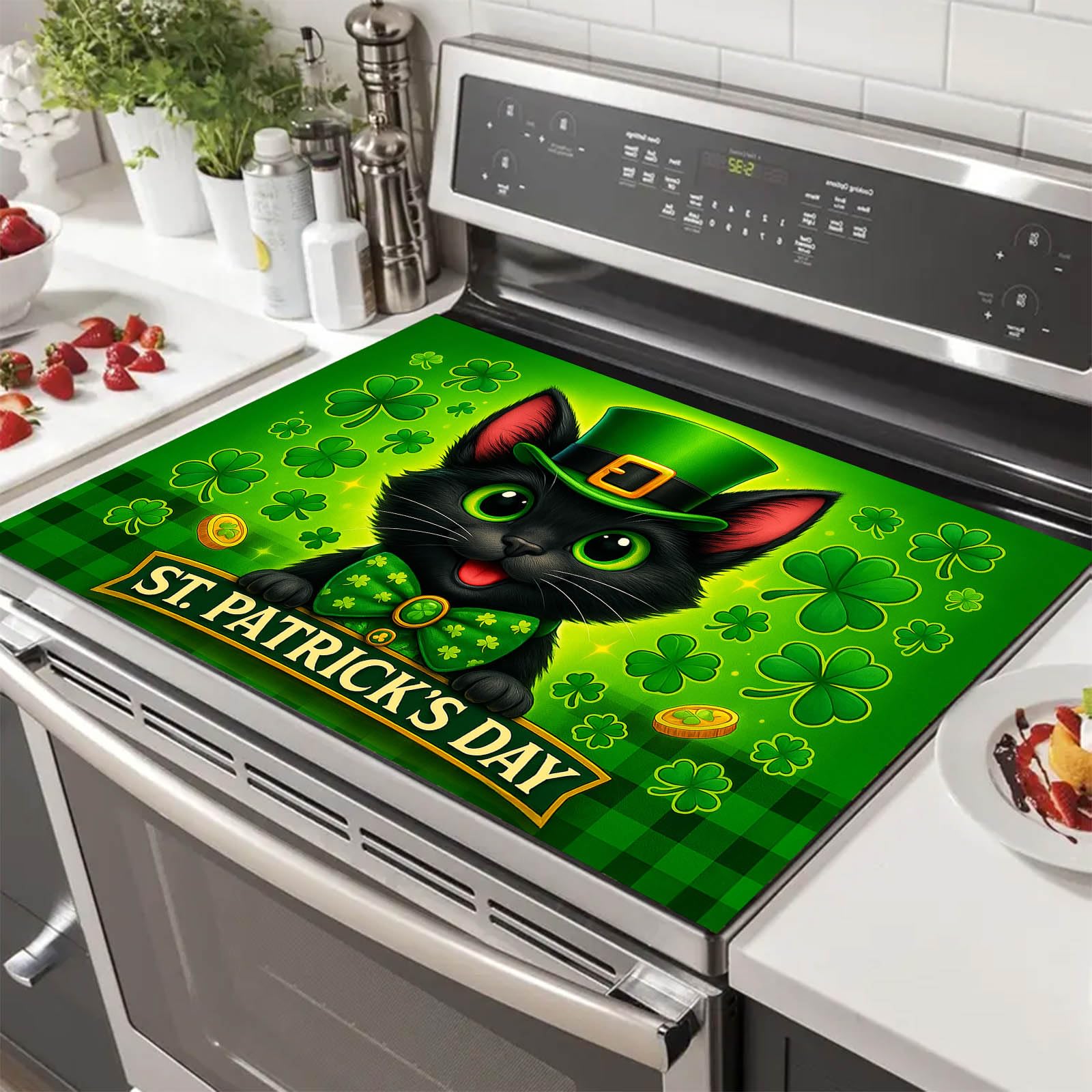 HOMETITUTE Gnome St Patricks Stove Top Cover 28x20 Heat Resistant Mat