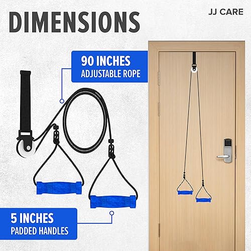 Miniatura 4 de JJ CARE Polea de hombro sobre la puerta para terapia física, poleas de ejercicio ajustables de 90 pulgadas para rehabilitación de hombros, equipo de