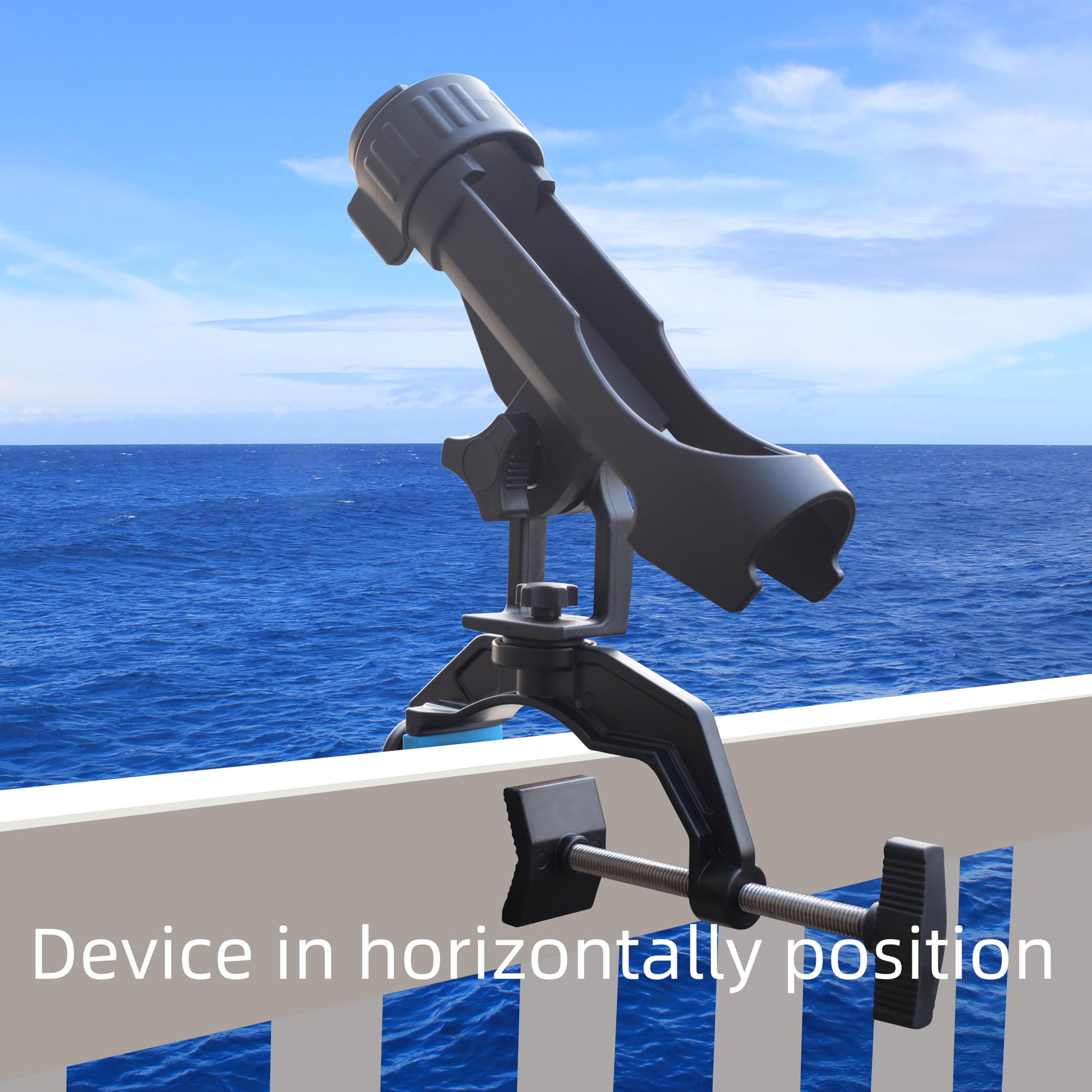 Supporti per canna da pesca per barca, supporto per canna da pesca aggiornato con morsetto allargato, design innovativo a forma di doppia V, adatto per pesca a tubo rotondo/quadrato, regalo per la