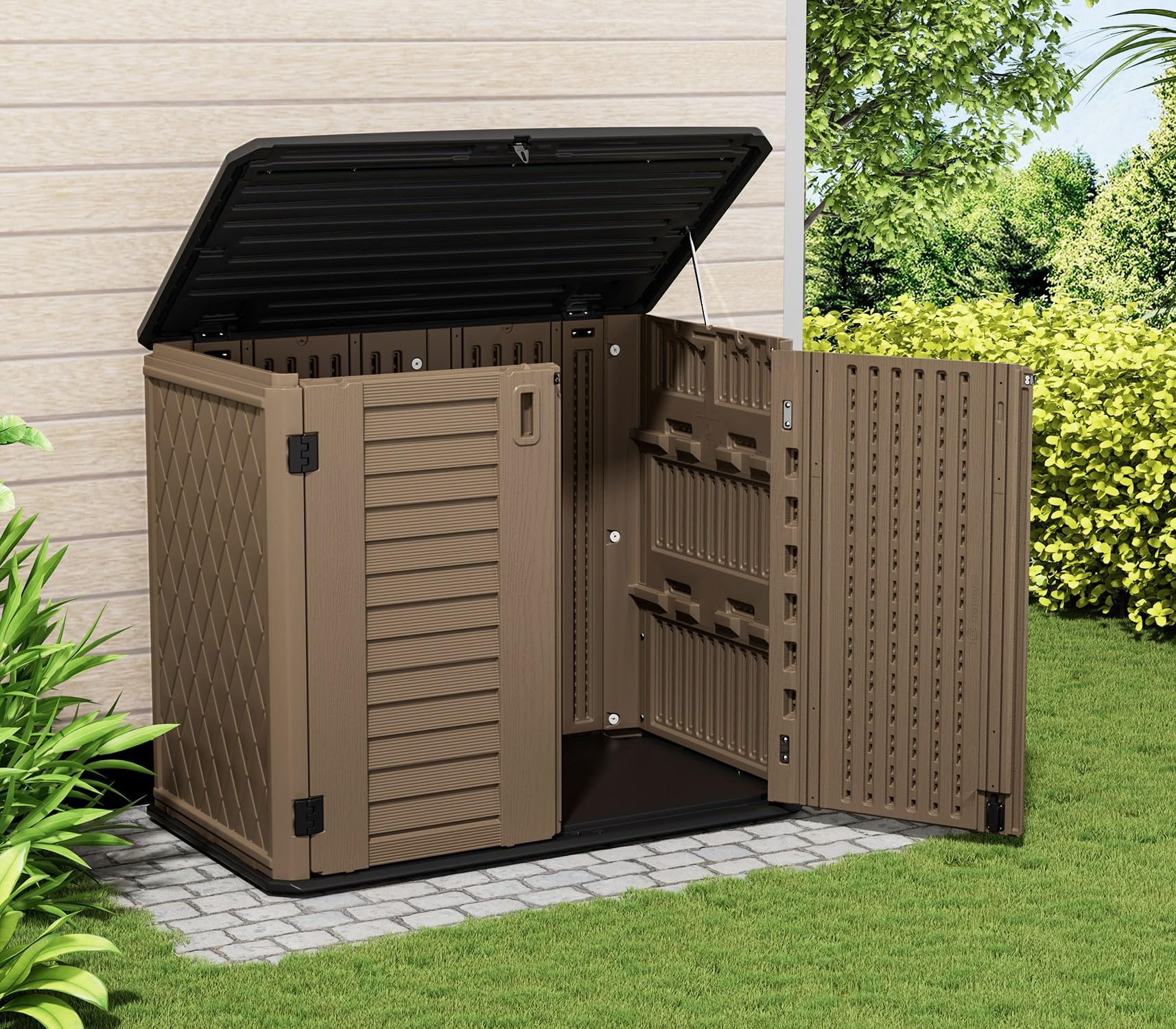 Amazon.com : ZZM 4x2.5 FT Outdoor Storage Shed, Resin Waterproof