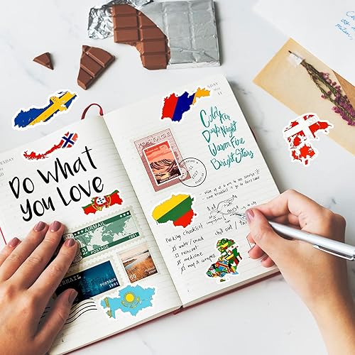 Miniatura 6 de 100 calcomanías de vinilo con bandera nacional de país, paquete de calcomanías de bandera del mundo, calcomanías impermeables para laptop,