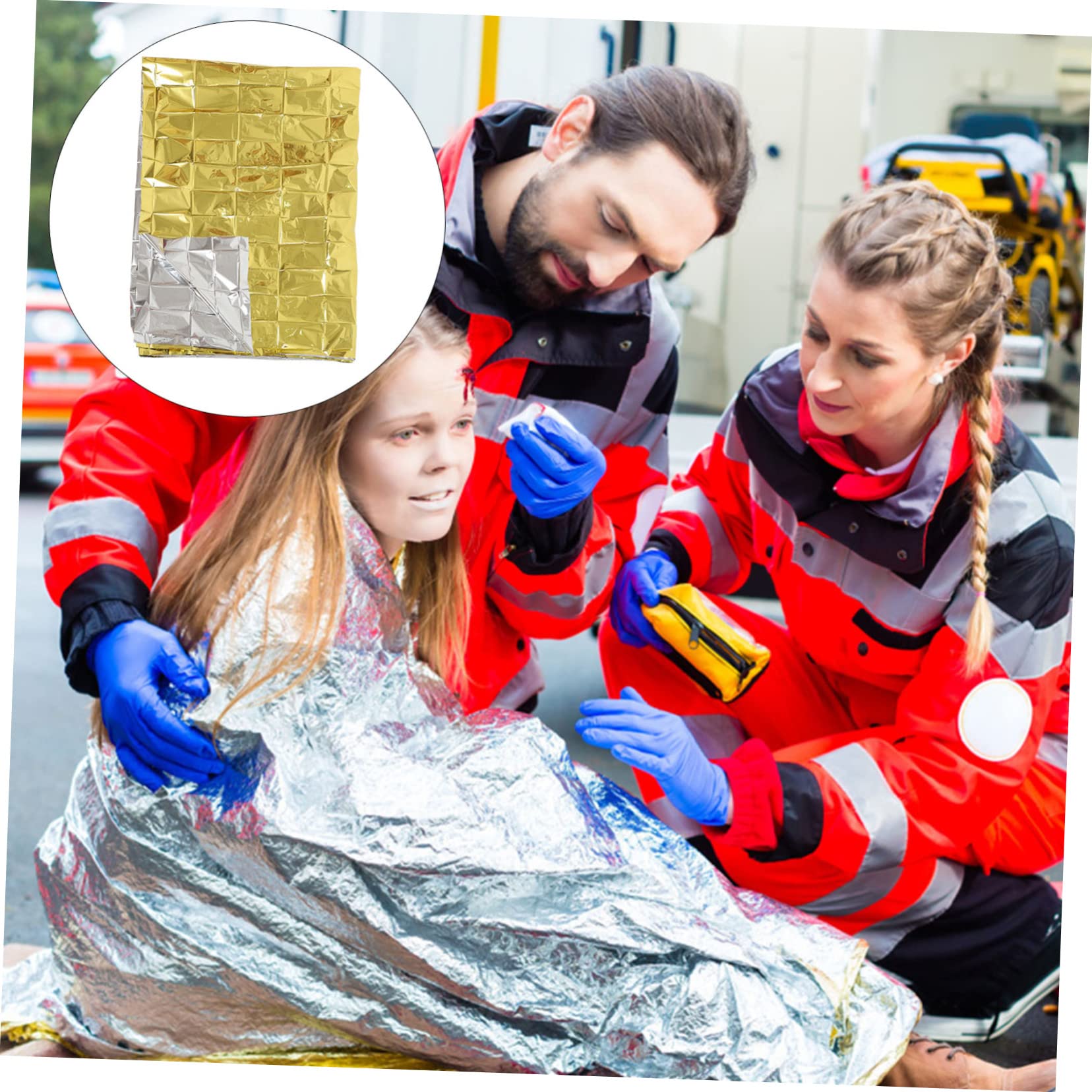 BCOATH Outdoor Camping Blanket Emergency Thermal Survival Blanket Lightweight Reflective Insulation for Sun Protection