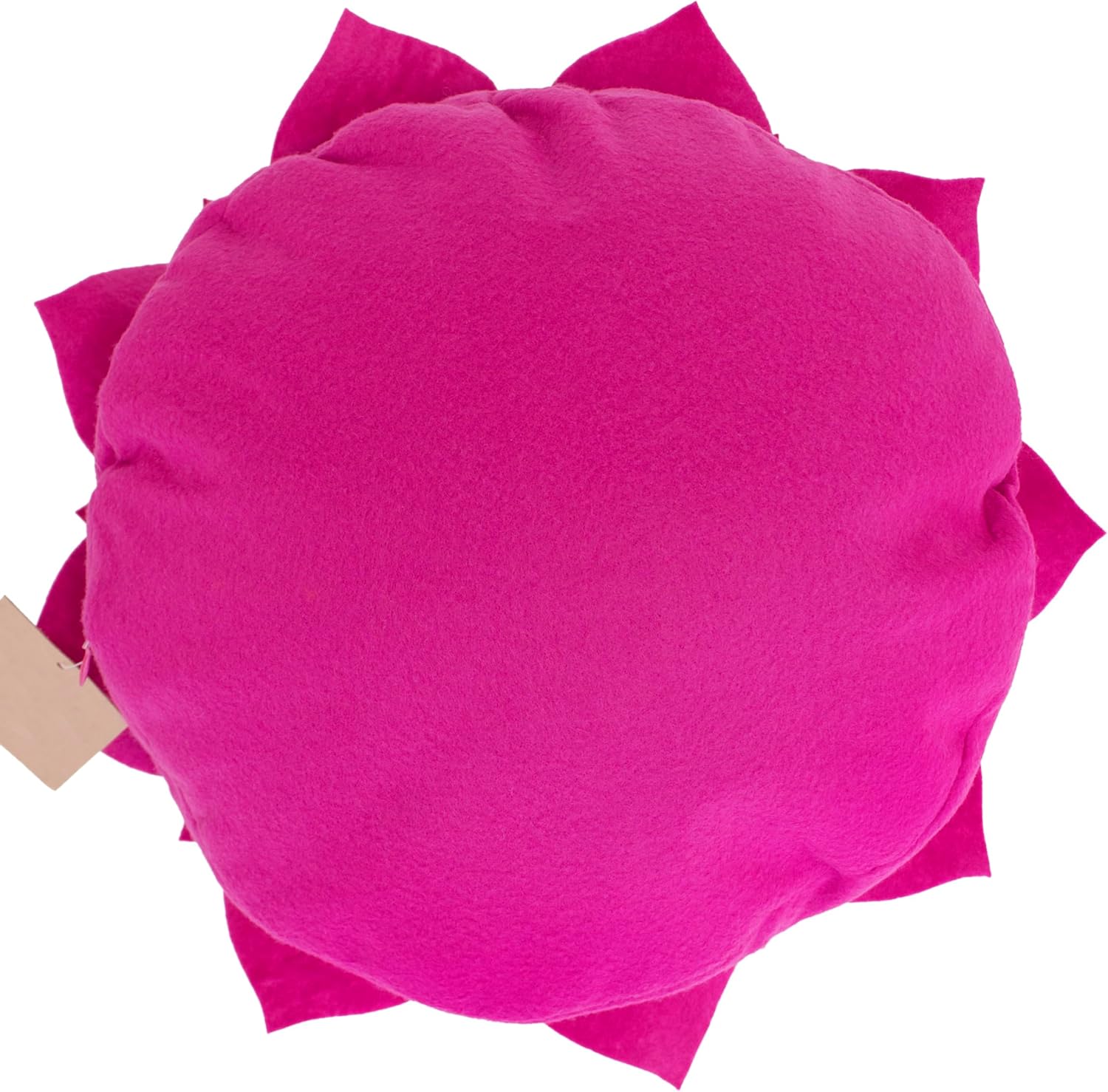 Fennco Styles Handmade 3D Heart-Shaped Petals Flower Decorative Throw Pillow Cover 16" Round - Magenta Floral Pillow Case for Couch, Home Décor and Holiday, Housewarming Gift