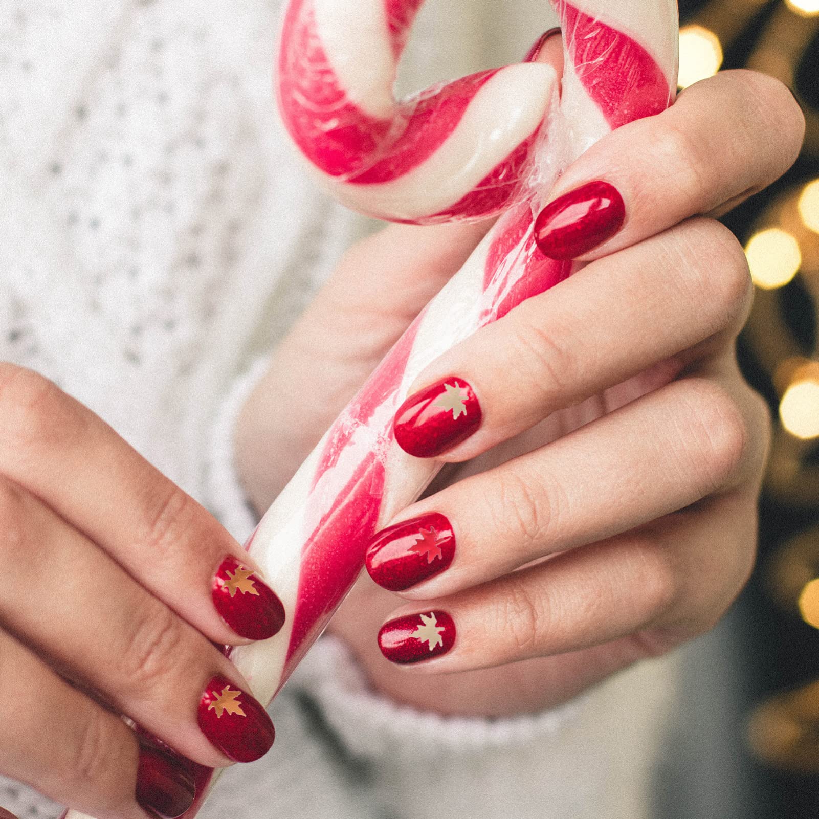 Didiseaon 6 Pezzi Glitter per unghie in acero strenne natale gel unghie colorati Adesivi per unghie 3d adesivi per unghie margherita adesivo per manicure paillettes per unghie foglia d'acero