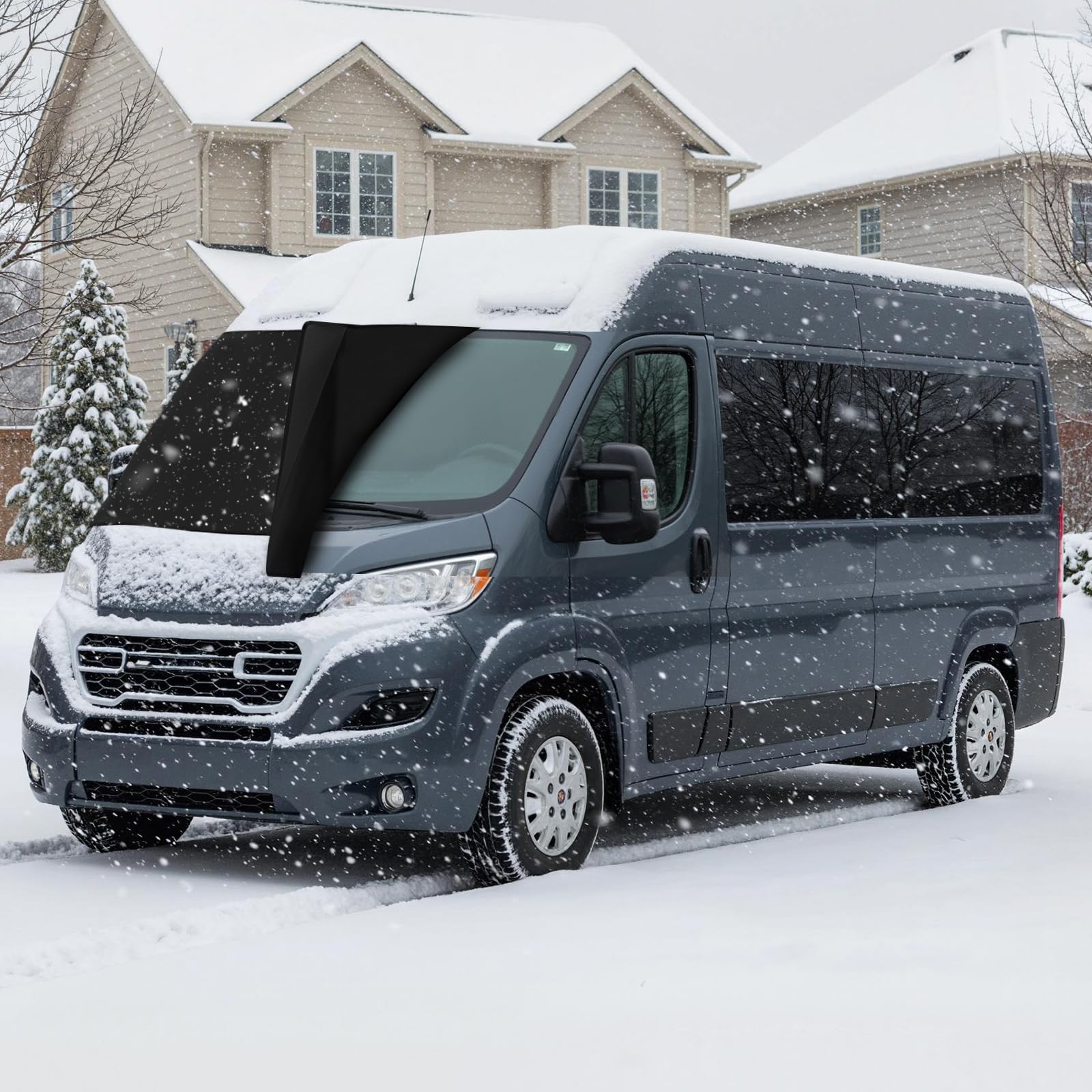 Sonnenschutz Frontscheibe Wohnmobil Außen Frontscheibenabdeckung Wohnmobil Frontscheibenabdeckung Ducato für F-iat Ducato UV-Schutz Wasserdicht schwarz