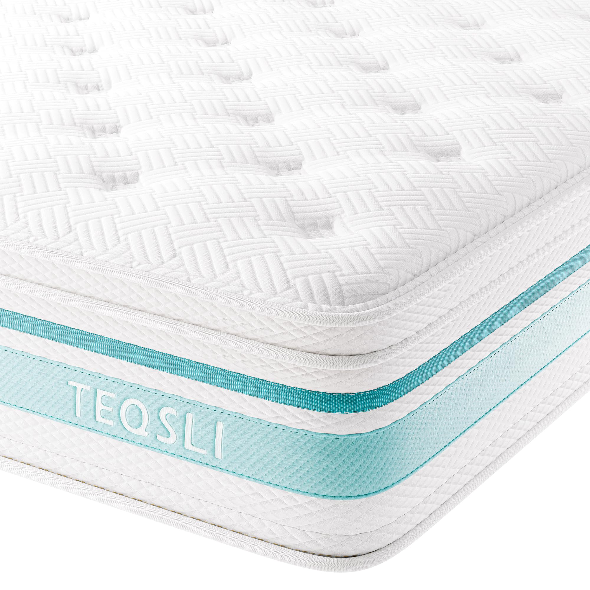 TeQsli Queen Mattress 12-inch Hybrid Mattress Memory Foam with Innerspring Mattress in a Box for Pressure Relief & Support Queen Size Mattress