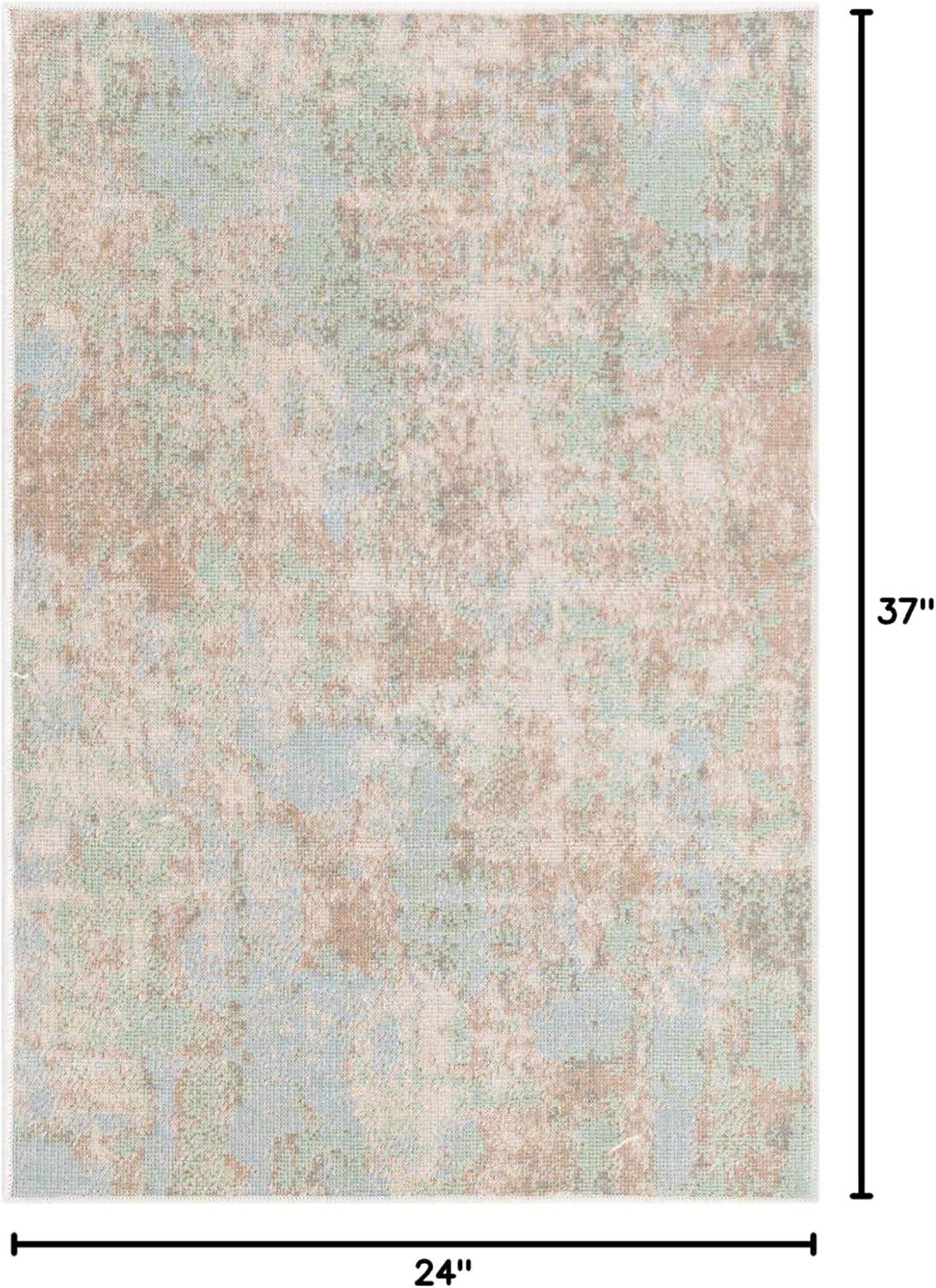 Unique Loom Lotus Collection Area Rug - Royal (2' x 3' 1" Rectangle, Teal/ Light Blue)