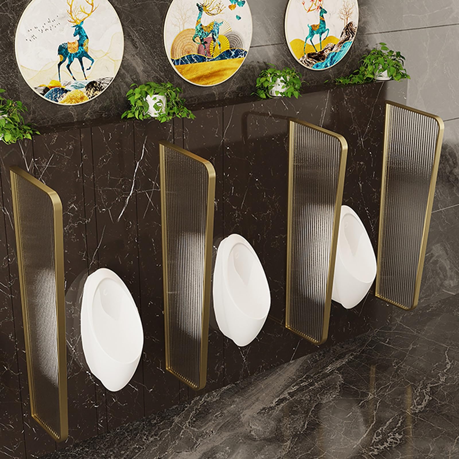 SXDMOUBK Urinal Privacy Screens Men Bathroom, Home Improvement Toilet Partitions, Wall-Mounted Urinal Screens for Public Restrooms