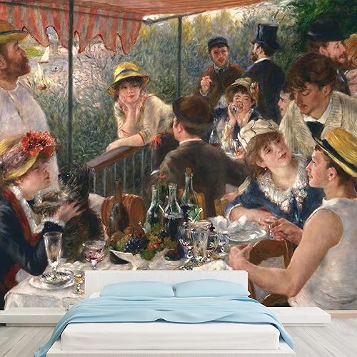 Miniatura 3 de wall26 - Almuerzo de la fiesta de navegación por Pierre Auguste Renoir - Impresionista francés - Mural de pared grande para despegar y pegar, papel