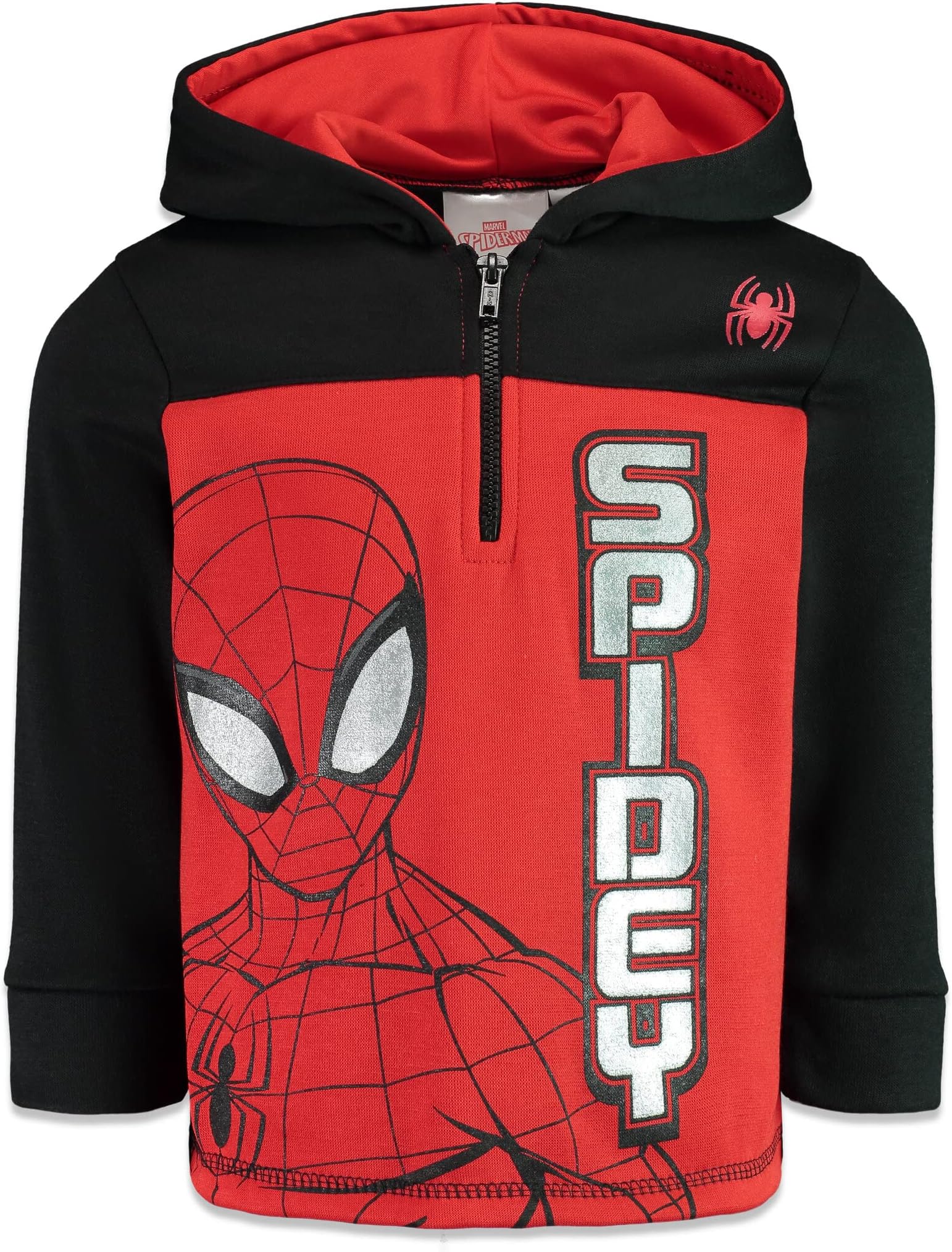 Avengers Spider-Man Fleece Half Zip Hoodie Toddler to Big Kid Sizes (2T - 18-20)