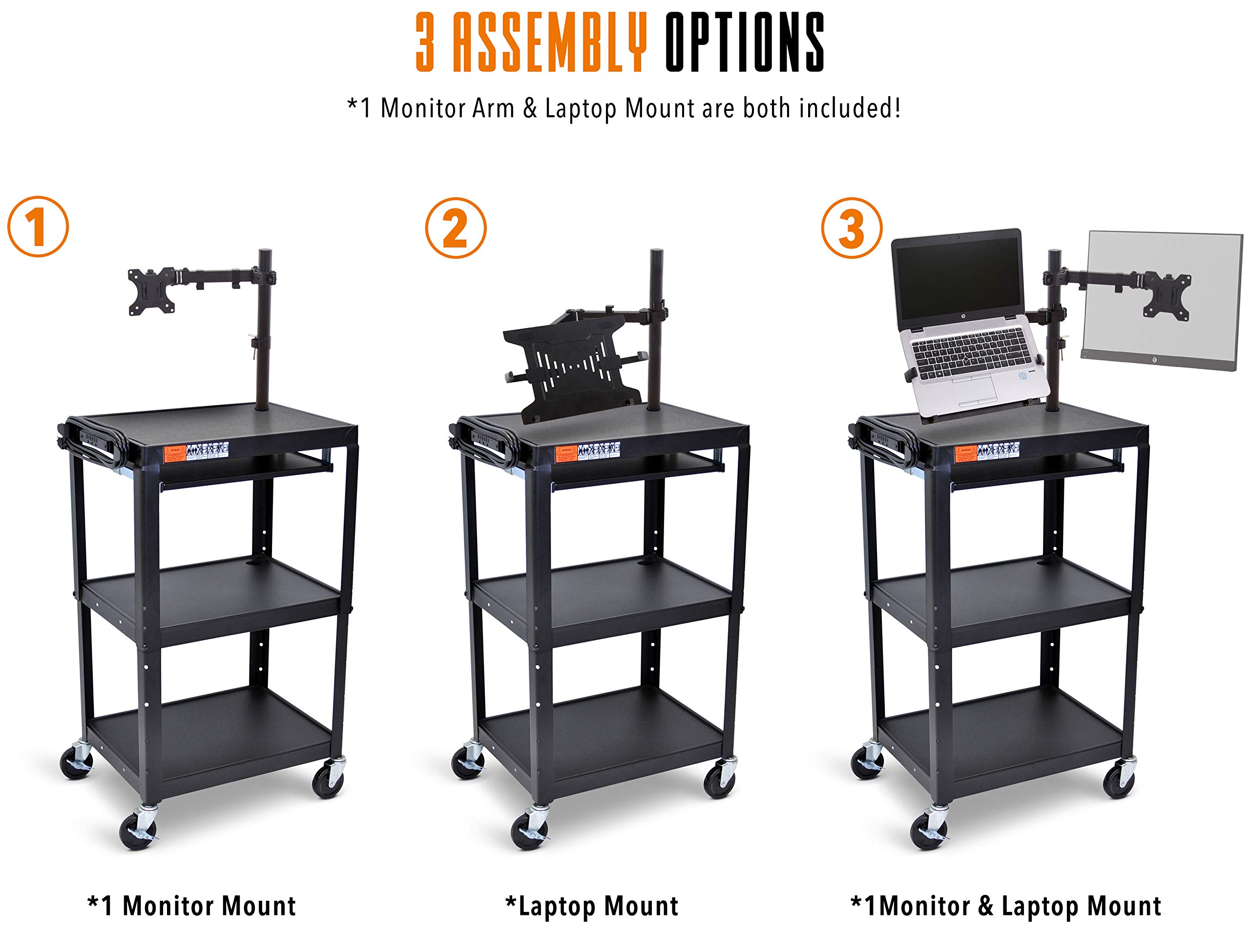 Buy Line Leader AV Cart with Keyboard Tray and Monitor Mount Mobile