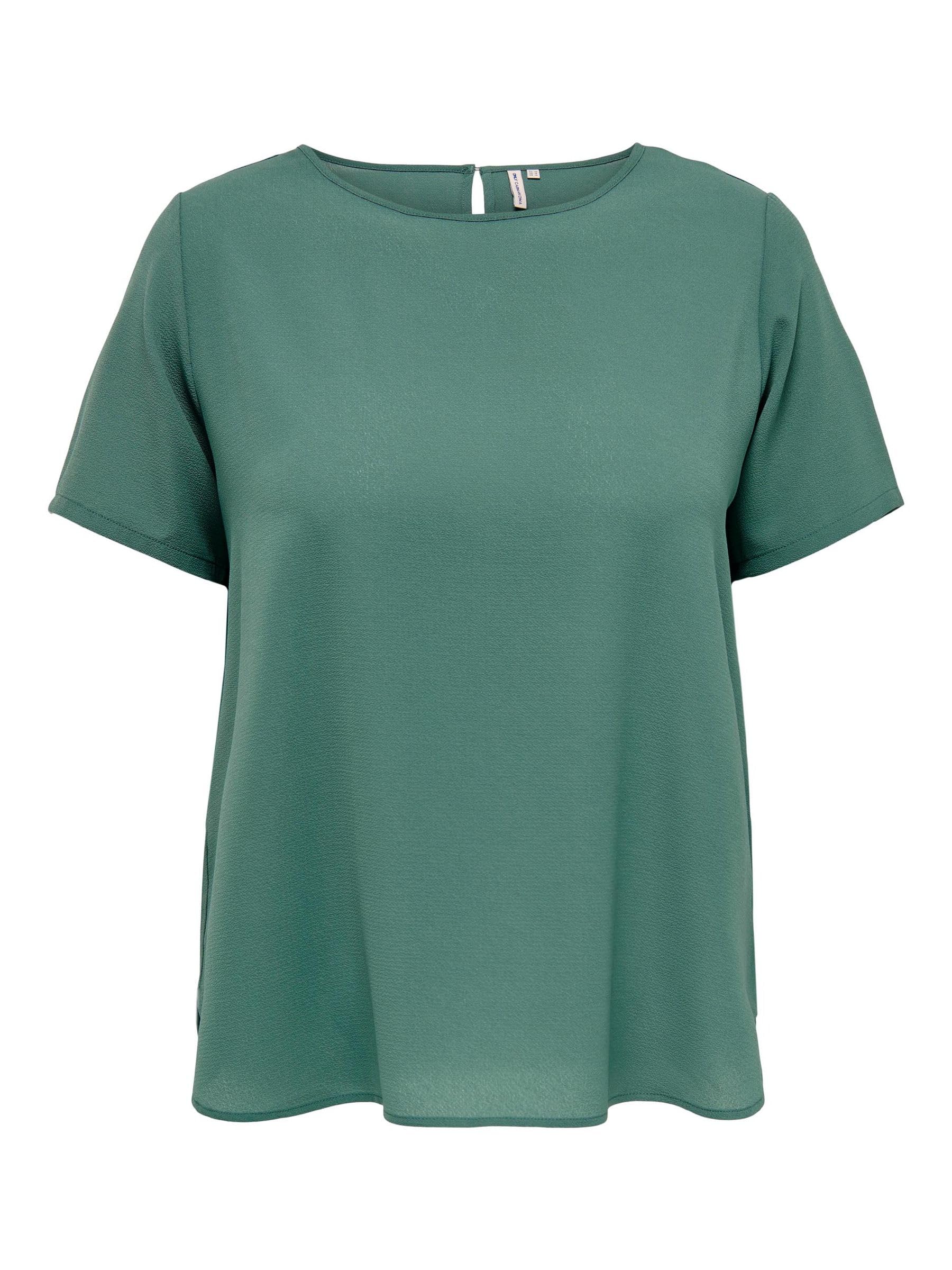 ONLY Carmakoma Women's Carvica SS Top WVN Noos Blouse, Balsam Green, 18