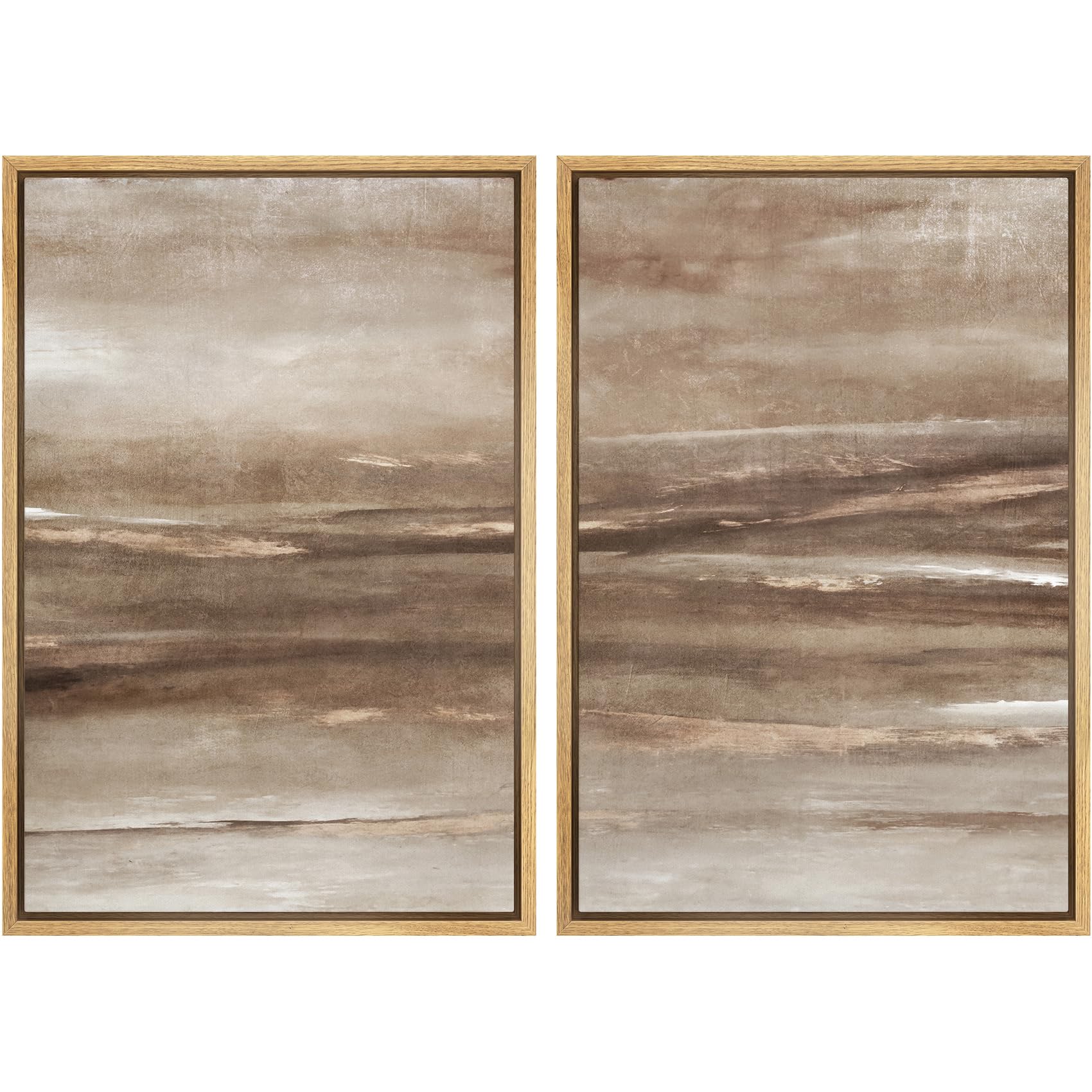 MUDECOR Framed Canvas Print Wall Art Set Watercolor Pastel Green Tan Landscape Abstract Shapes Illustrations Modern Art Decorative Contemporary for Living Room, Bedroom, Office - 16"x24"x2 Natural — view 117