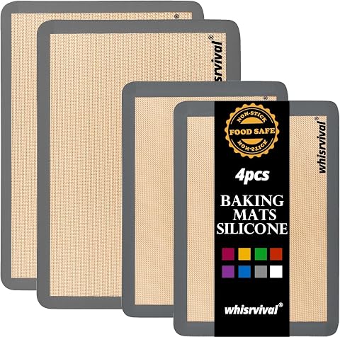 4 Pcs Silicone Baking Mat, Non-Stick Baking Mat, Food Saf...