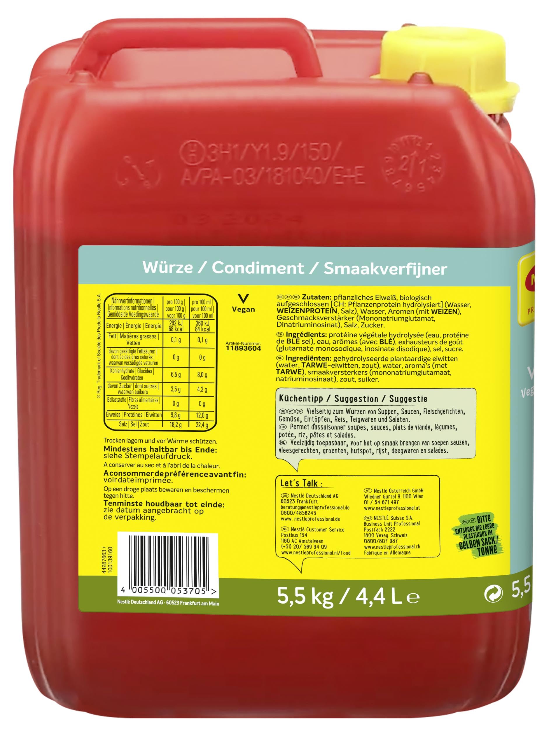 MAGGI Professional Würze, vegan, universell einsetzbar, 1er Pack (1 x 5,5kg Kanister)