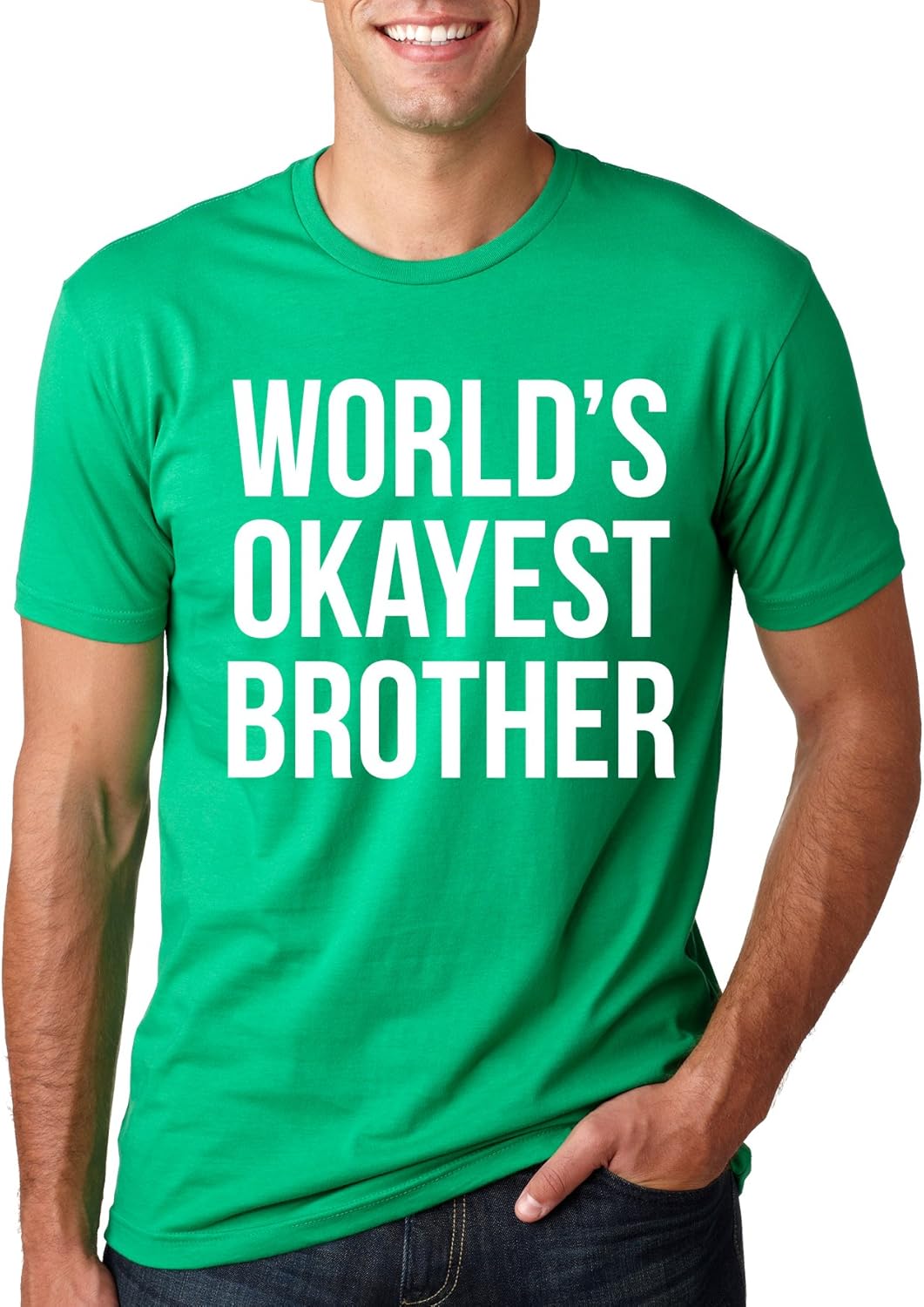 Crazy Dog Mens T Shirt Worlds Okayest Brother Sarcastic Humor Sibling Tee