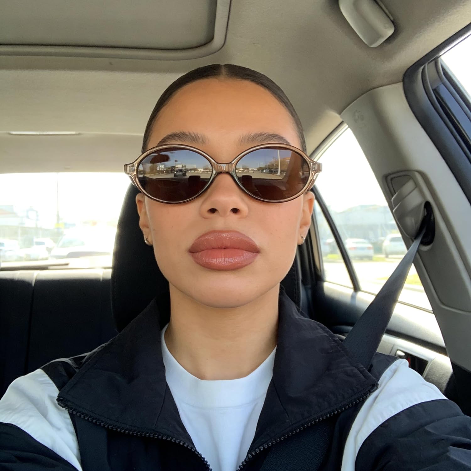 FEISEDY Retro Oval Sunglasses for Women 90s Narrow Round Lightweight Shades Y2k Trendy Sunnies B1171 - Image 3