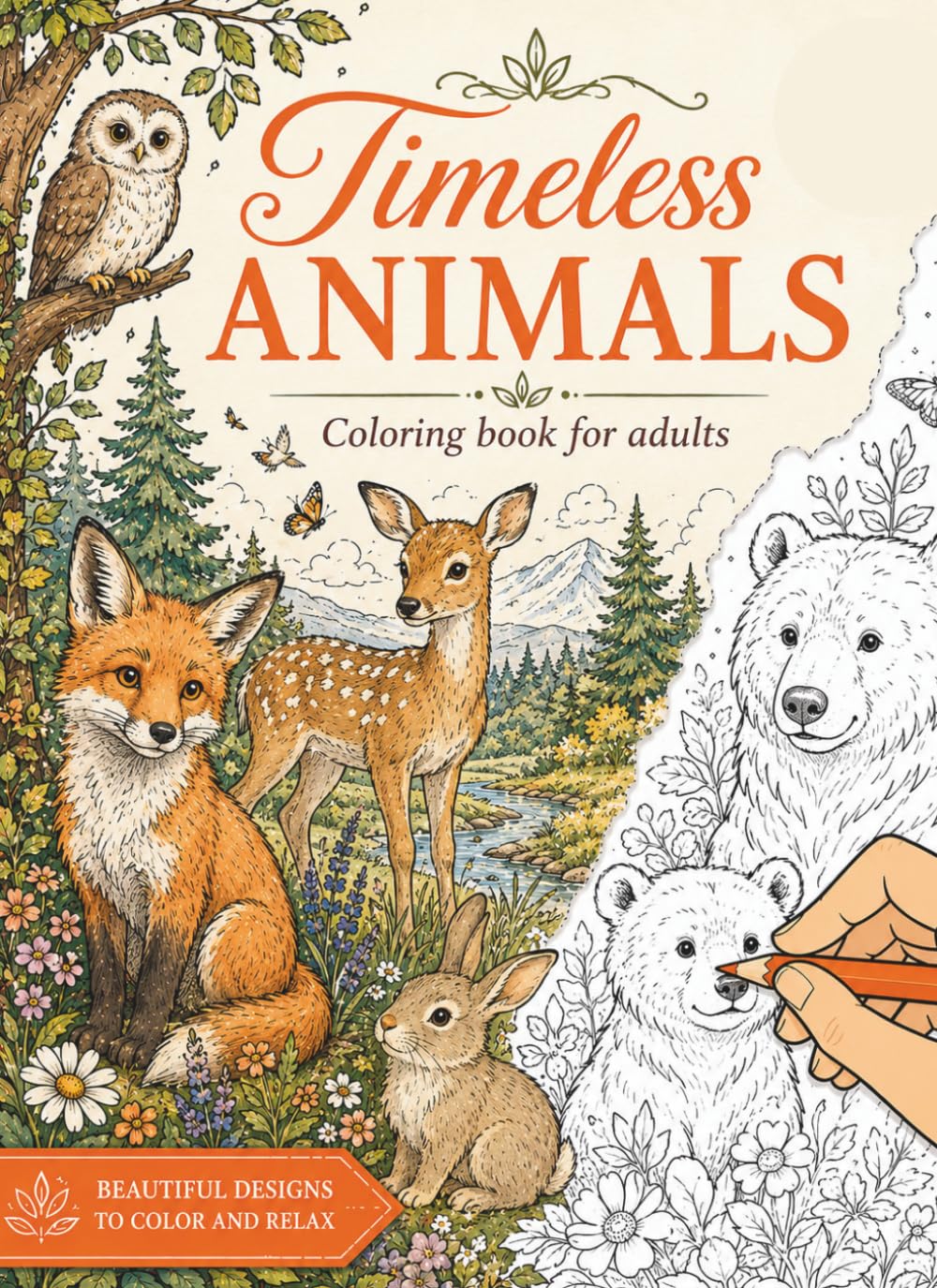 Animals Coloring Book for Adults: 50 Relaxing Animal Illustrations for Coloring, Mindfulness and Stress Relief
