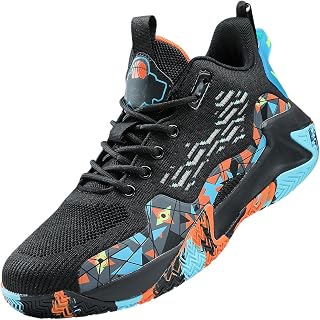 Mens Basketball Shoes High Top Breathable Non Slip Outdoor Sneakers Cushioning Workout Shoes for Fitness