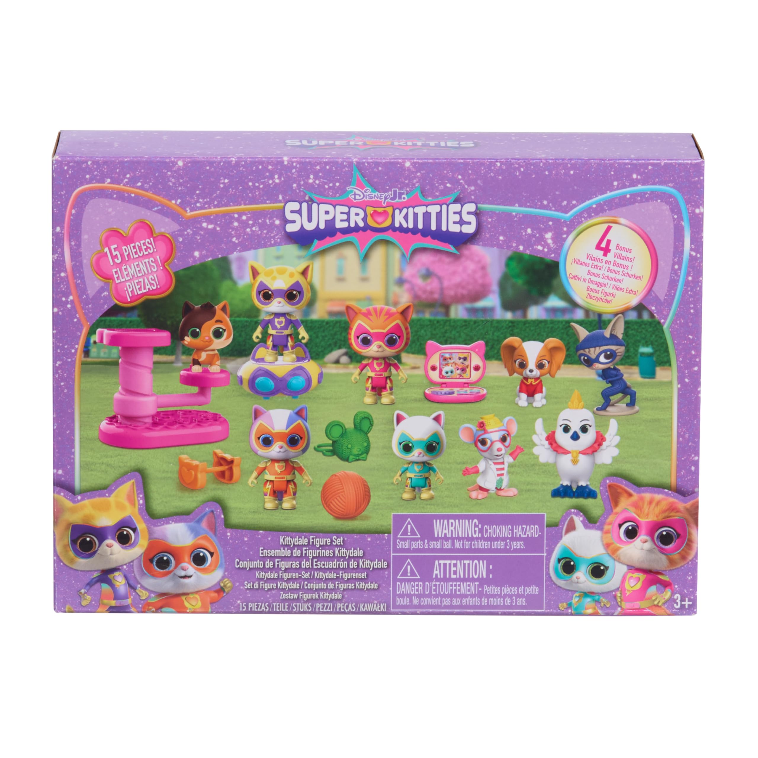 SuperKitties スーパーキティーズ フィギュアセット　限定版 Amazon.com: Disney Jr. SuperKitties Kittydale Figure Set with