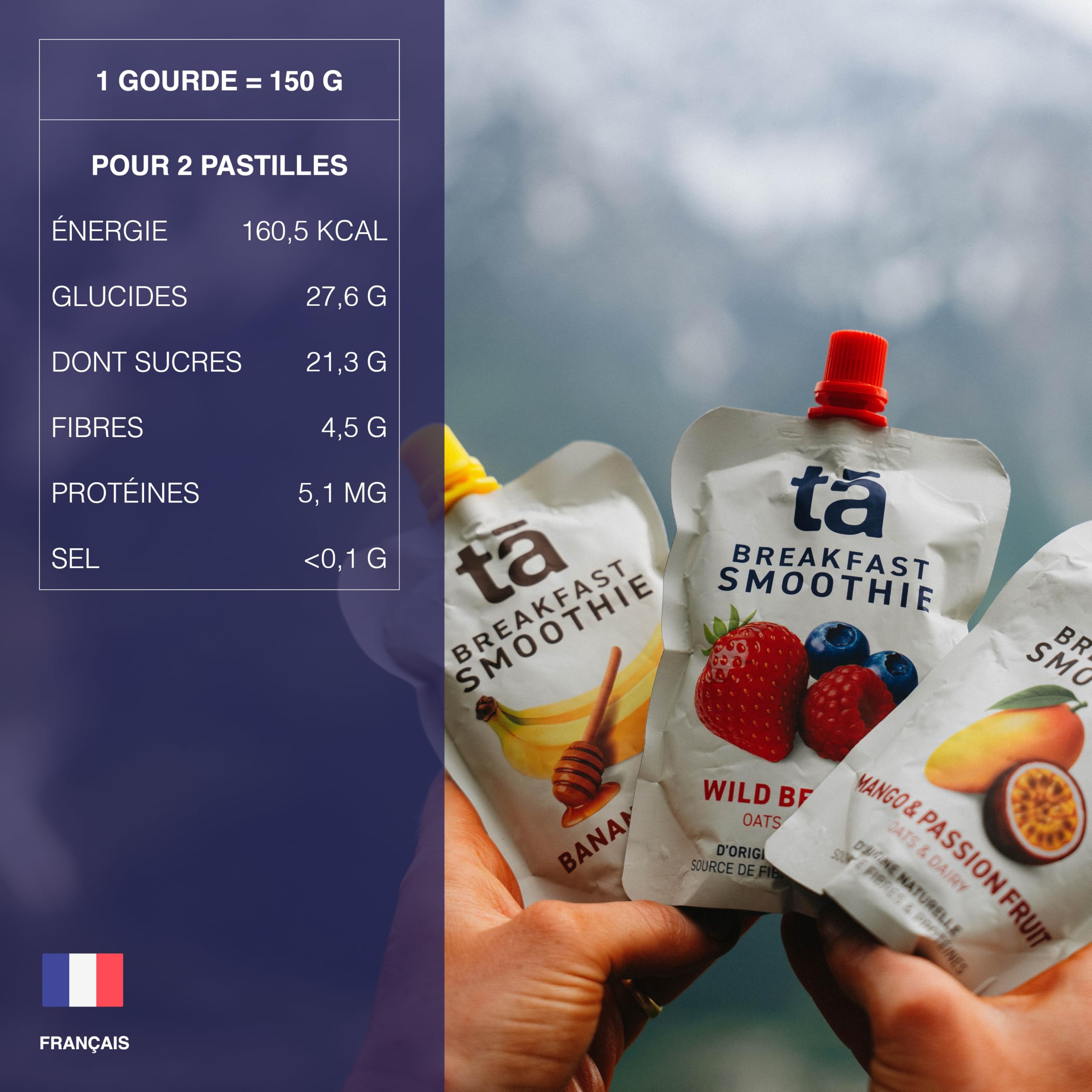 Ta Energy - Smoothie Petit-Déjeuner à Boire 6x150g - Sans Sucre Ajouté