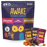 Vista 11 de AWAKE - Bocaditos de chocolate con cafeína - Chocolate con leche y caramelo, 50 bocaditos - 50mg de cafeína - Bocaditos energéticos envueltos