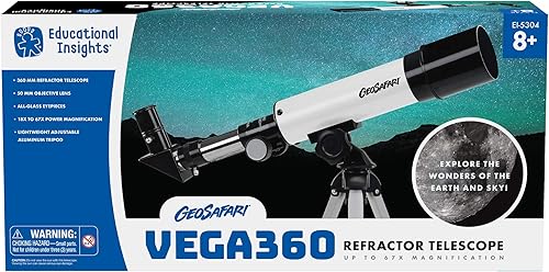 Miniatura 6 de Educational Insights GeoSafari Vega 360 Telescopio para principiantes para niños y adultos soporta aprendizaje STEM regalo para niños y niñas a