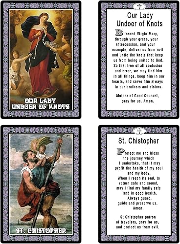 Miniatura 6 de ESNOY Tarjetas de oración católicas, tarjetas de oración de santos católicos, juego de 10 tarjetas de oración santas, regalos religiosos católicos