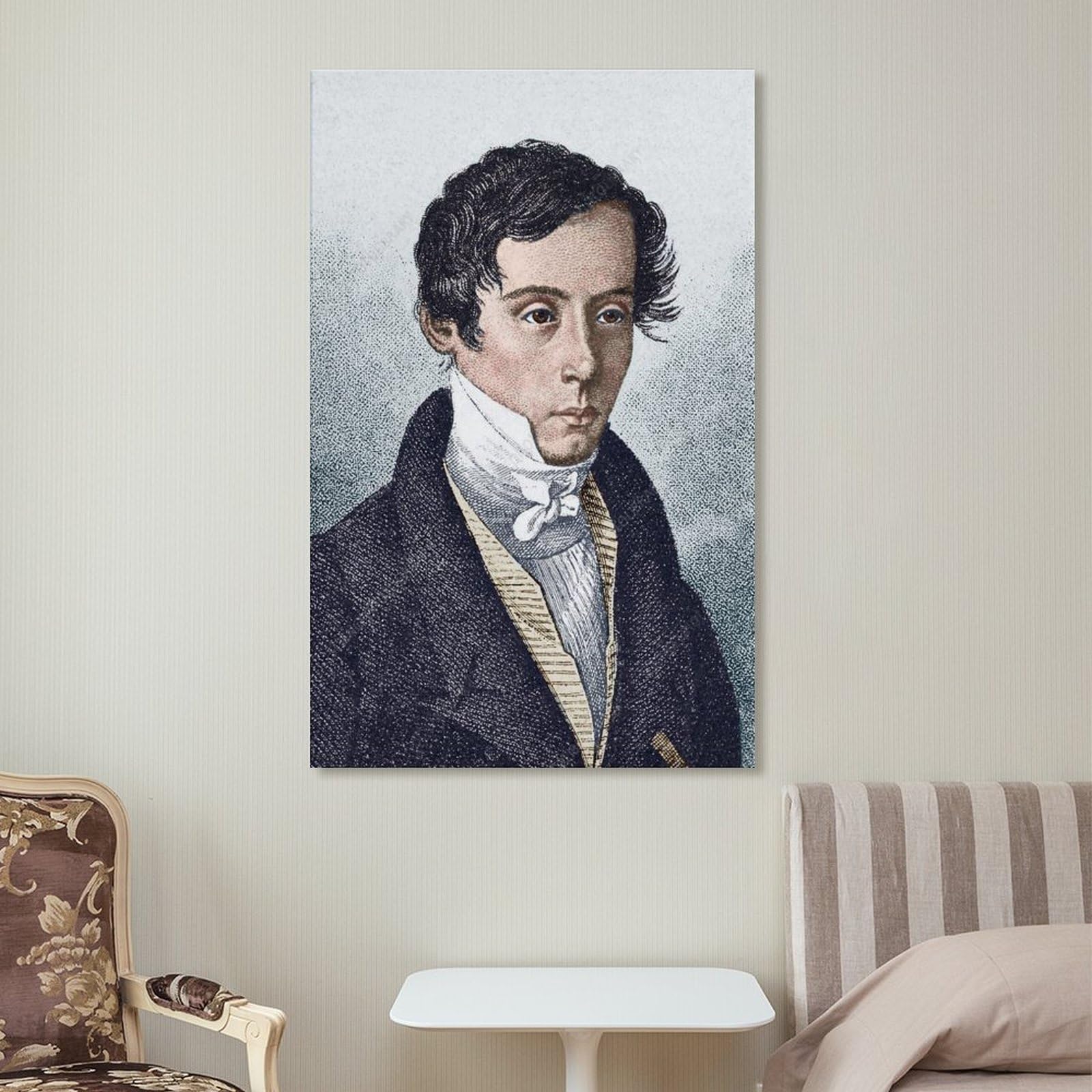 Augustin-Jean Fresnel-Poster, Gemälde, Leinwand, Wandkunst, Rollbild, Druck, Wohnzimmer, 50 x 75 cm