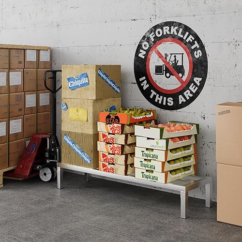 Miniatura 6 de 48 x 14 pulgadas  Estante de aluminio de 8 pulgadas fuera del piso  Capacidad de 900 libras