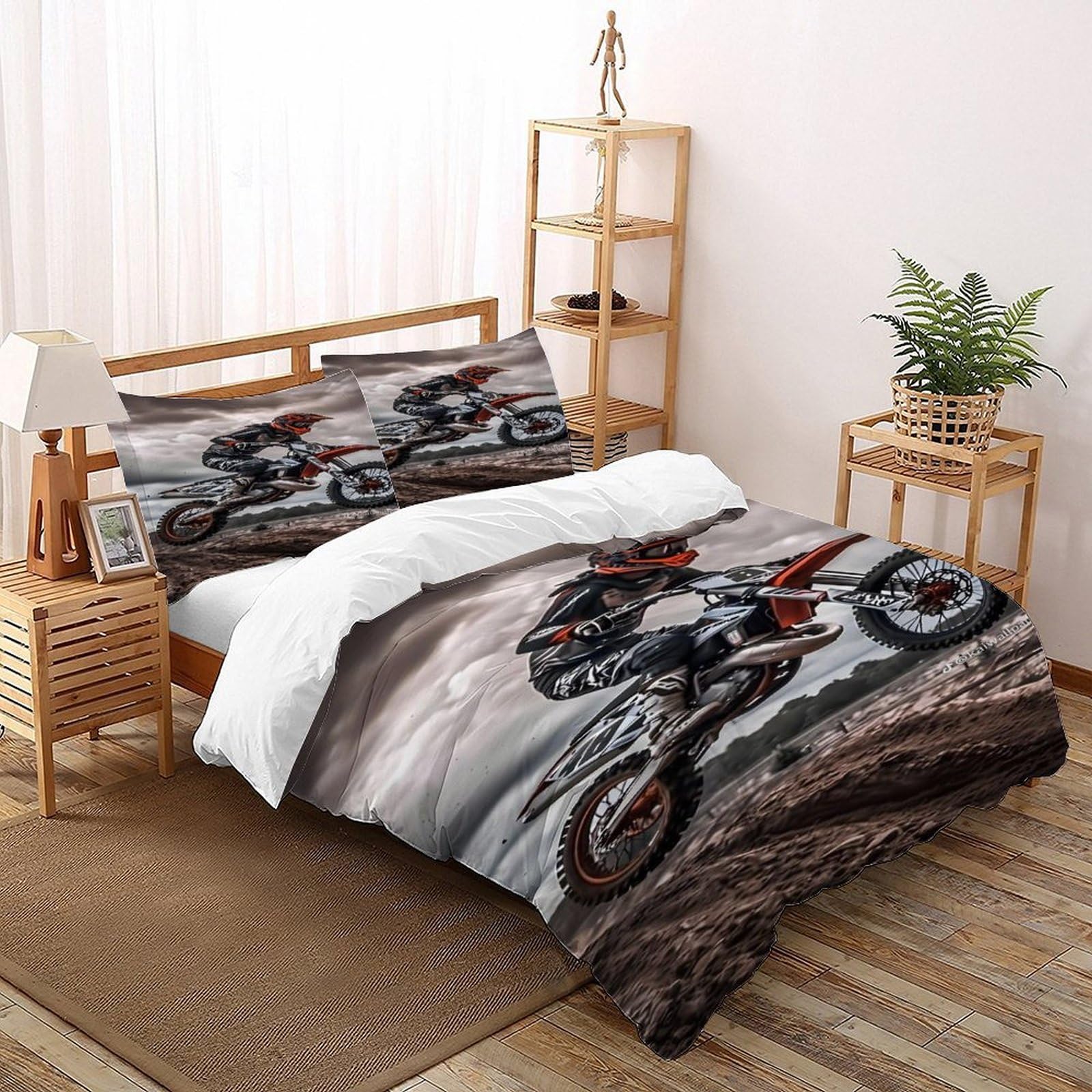 Housses de couettes microfibre respirante avec zip résistant pour parure de lit adulte 3 pièces
