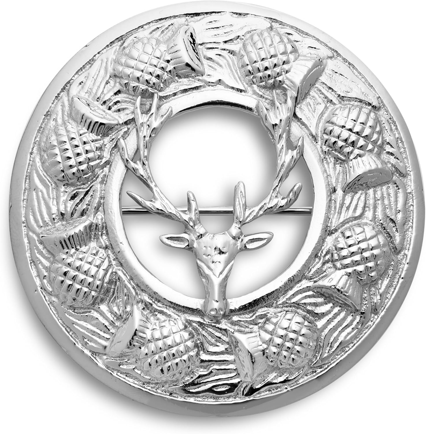 Kilt Emporium Broche kilt en étain 7,6 cm, Laiton, Pas de gemme