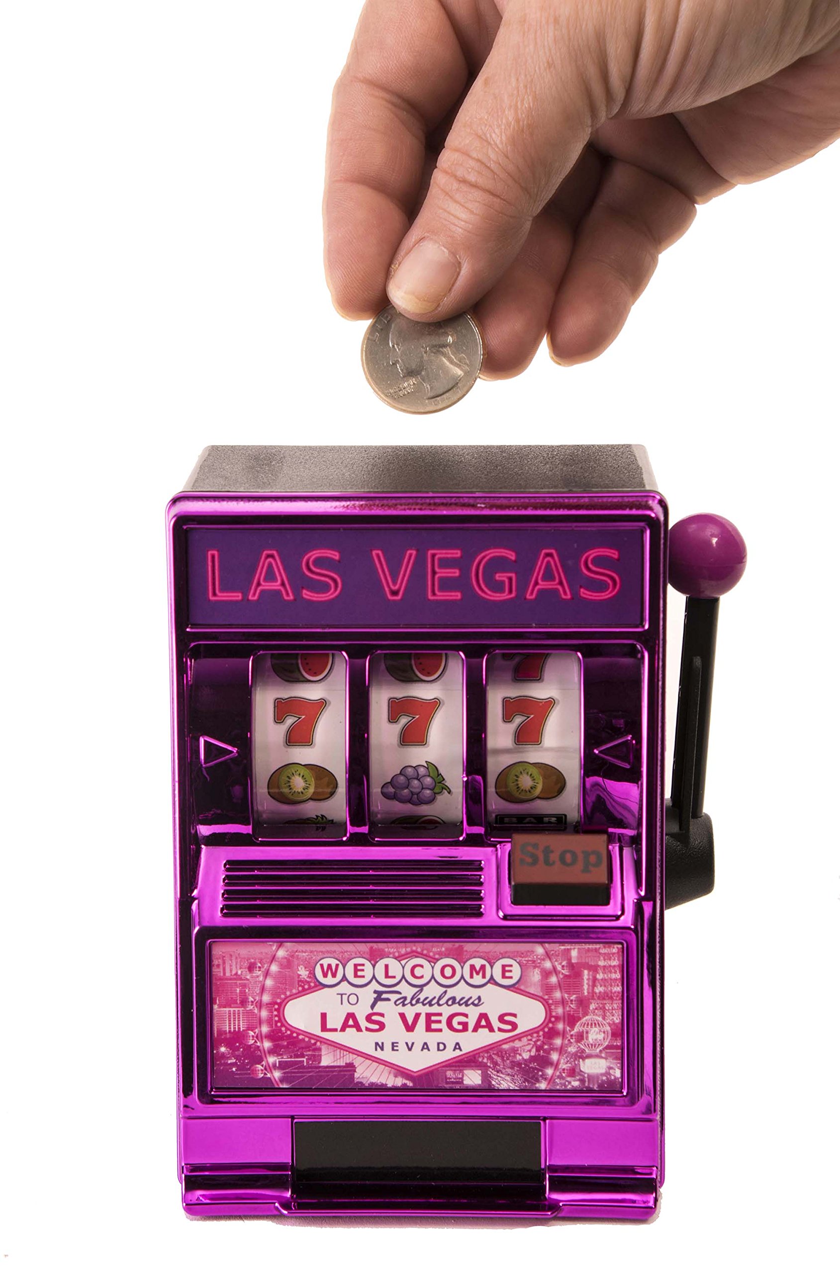 Las Vegas Theme Slot Machine Coin Bank - Fun Desktop Money Saver