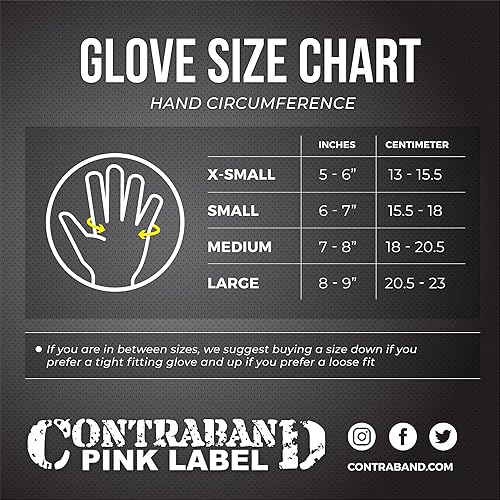 Miniatura 2 de Contraband Pink Label 5537 Guantes de levantamiento de peso para mujer MICRO con acolchado de silicona Grip-Lock (par) - Guantes medio dedos