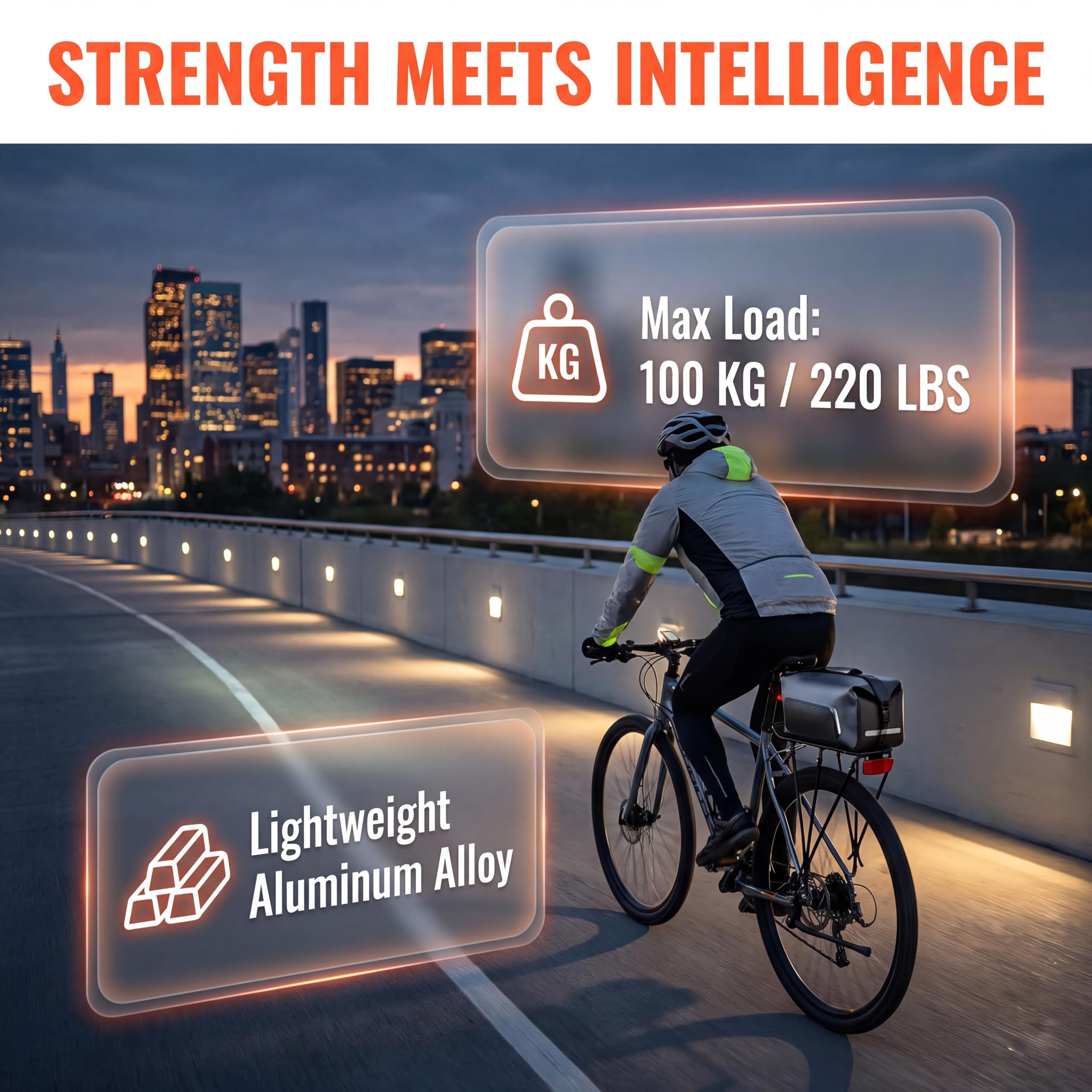 Fahrrad Gepäckträger MTB Einstellbare Universal Gepäckträger Fahrrad mit Reflektor, Maximalbelastung 100kg für 24-29 Zoll MTB,