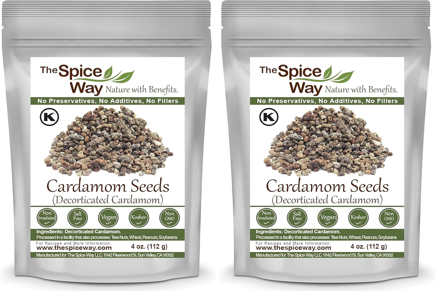 The Spice Way Cardamom Decorticated - (4 oz) made from premium green cardamom pods (Pack of 2)