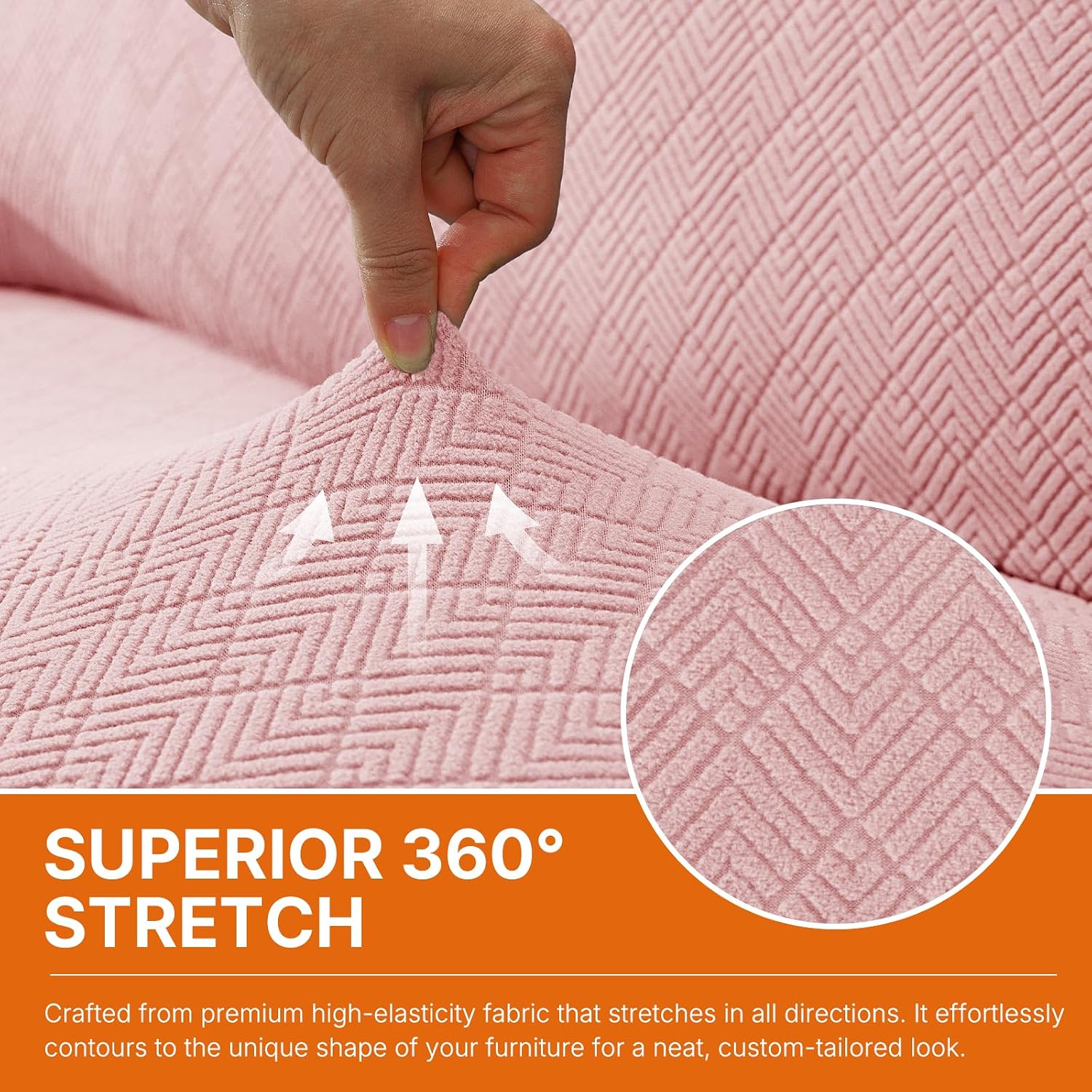 XINEAGE Stretch Futon Cover Full Size, Washable Armless Sofa Cover for Dog | Pink,67"-82",Highly Flexible, Quick Setup, Durable Airy Fabric, Snug Fit, Elastic Bottom, Easy Maintenance.